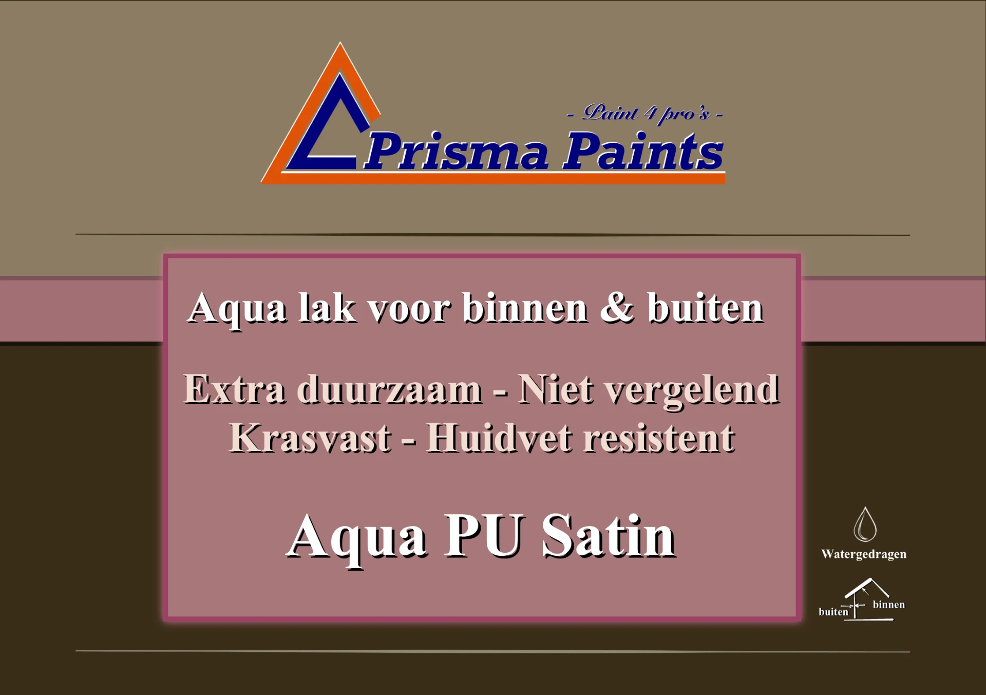 Etiket van Prisma Paints Aqua PU Satin