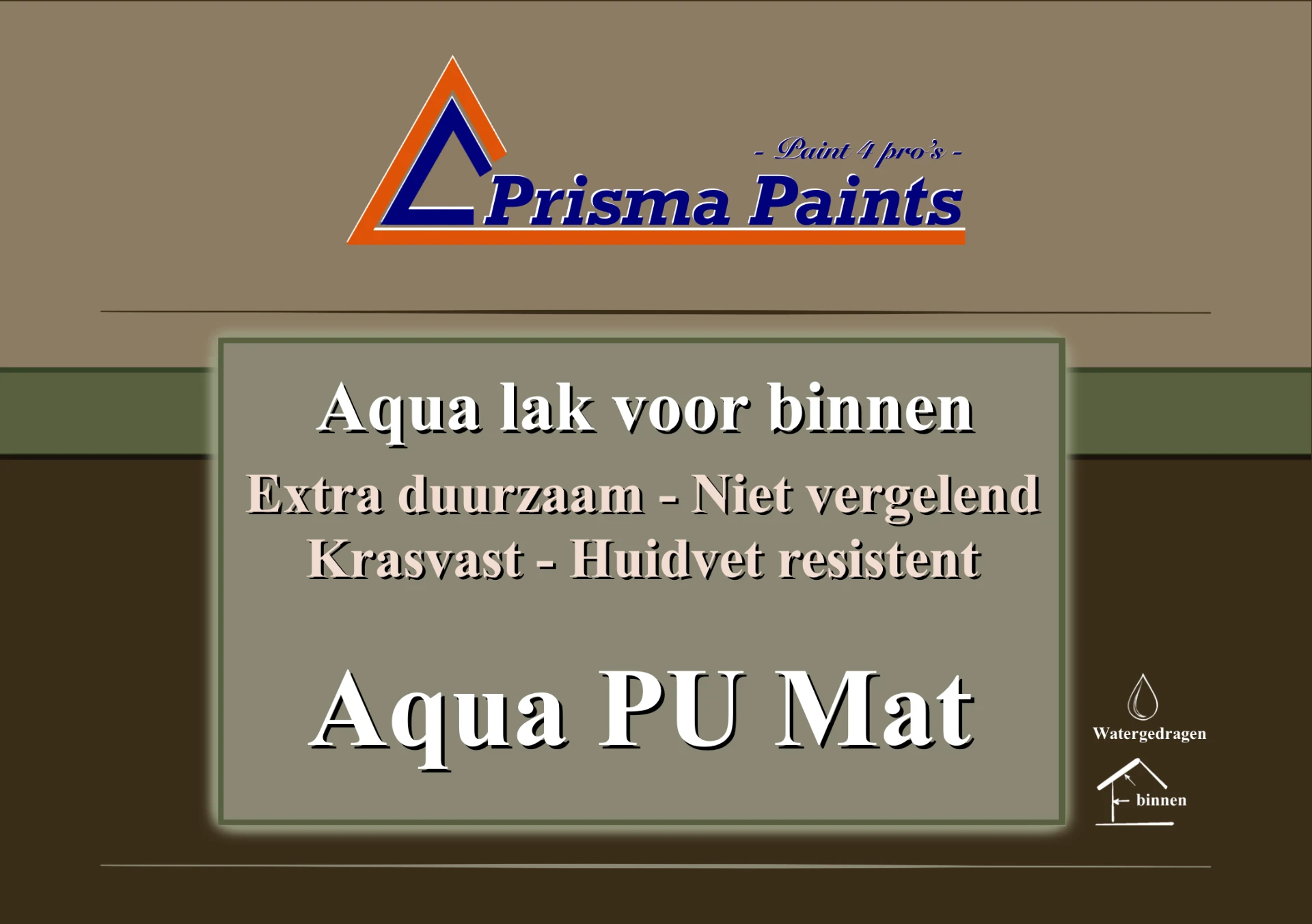 Etiket van Prisma Paints Aqua PU Mat