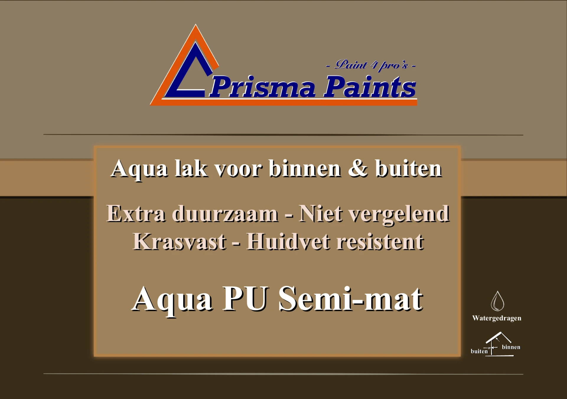 Etiket van Prisma Paints Aqua PU Semi Mat
